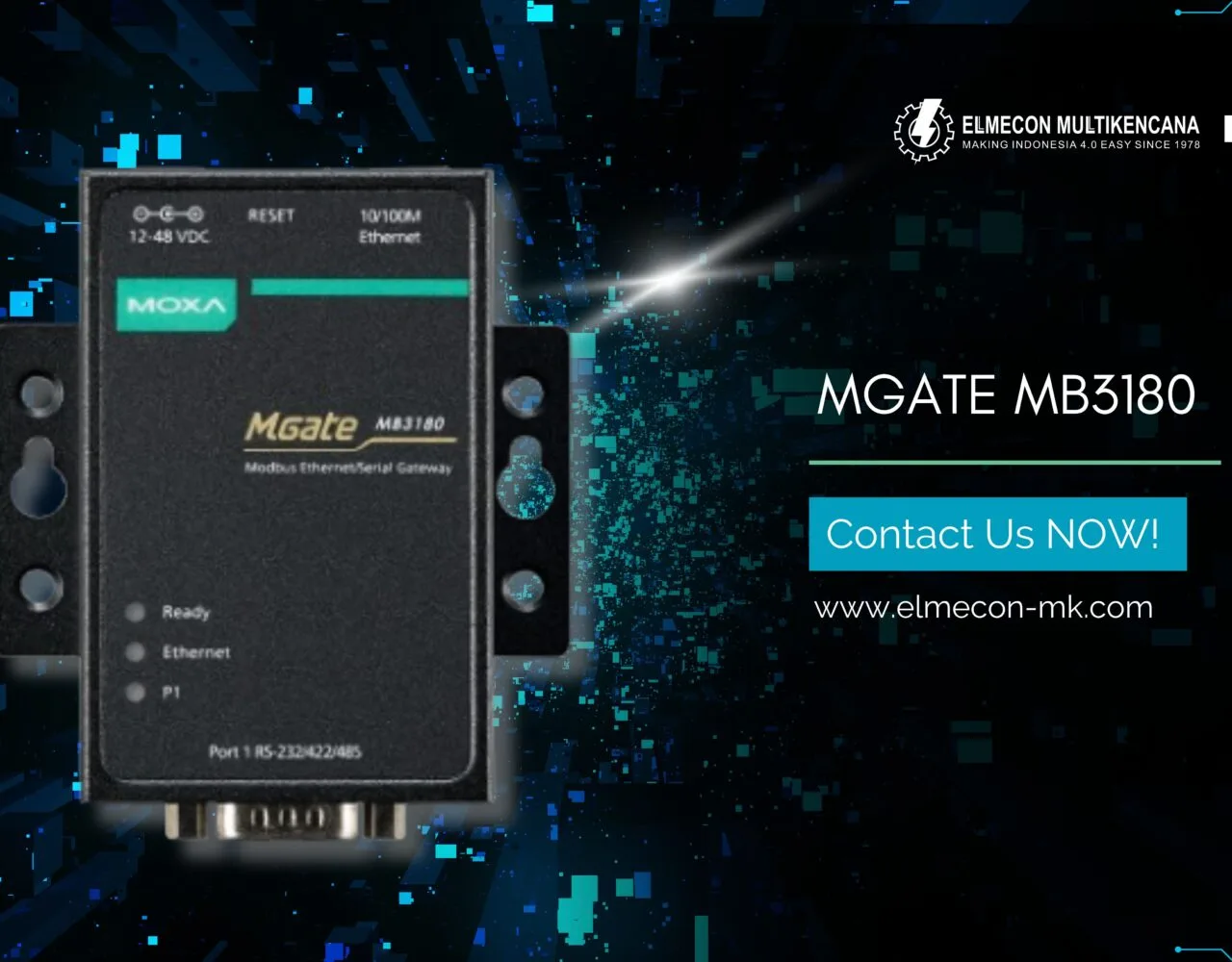 MGate MB3180: Gateway Modbus RS-232/485 ke Modbus TCP dari Moxa